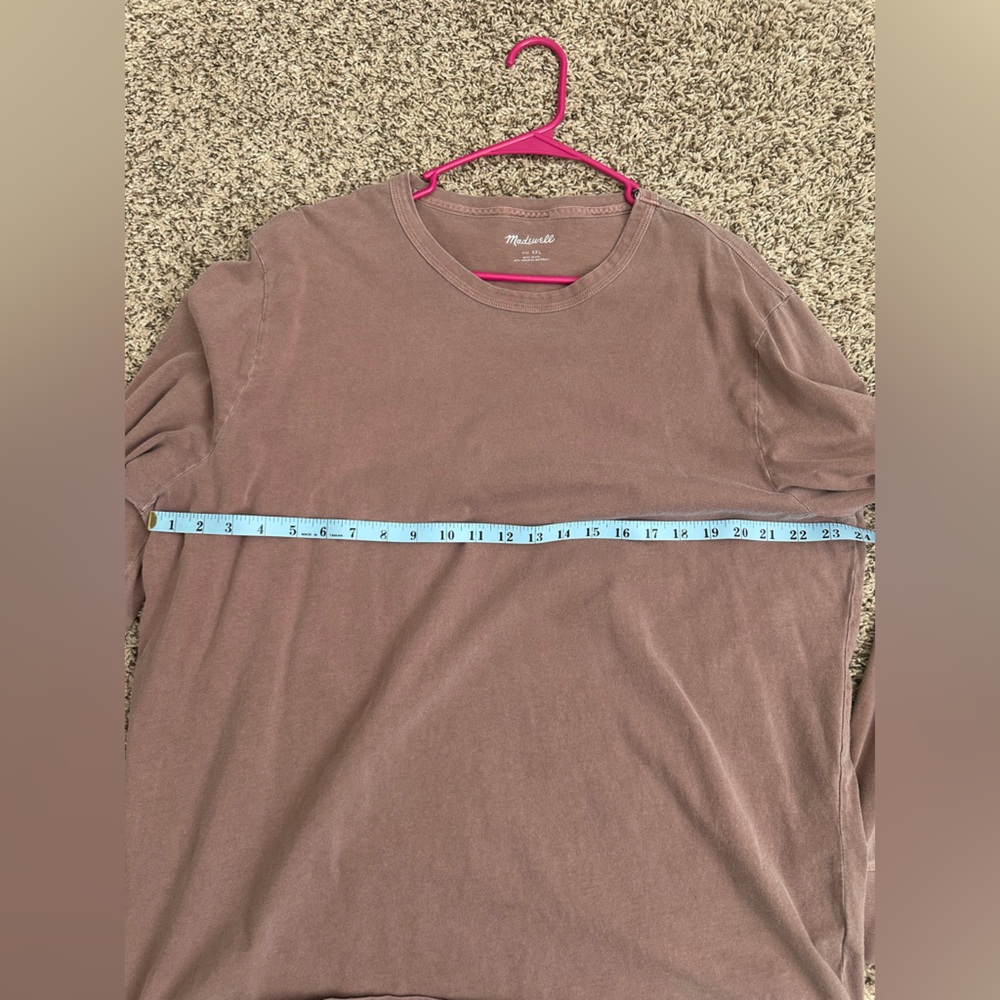 Madewell Mauve Long Sleeve Tee XXL 100% Cotton - Picture 6 of 7